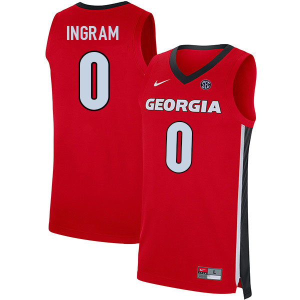 Georgia Bulldogs #0 Jailyn Ingram College Basketball Jerseys Sale-Red